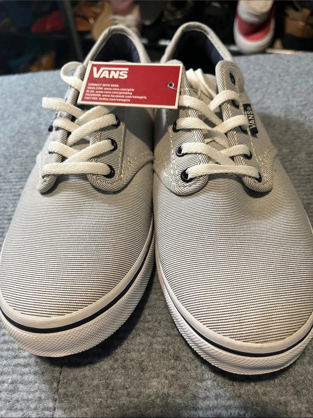 Vans Women’s  Low-Top Canvas Sneakers in Light Gray